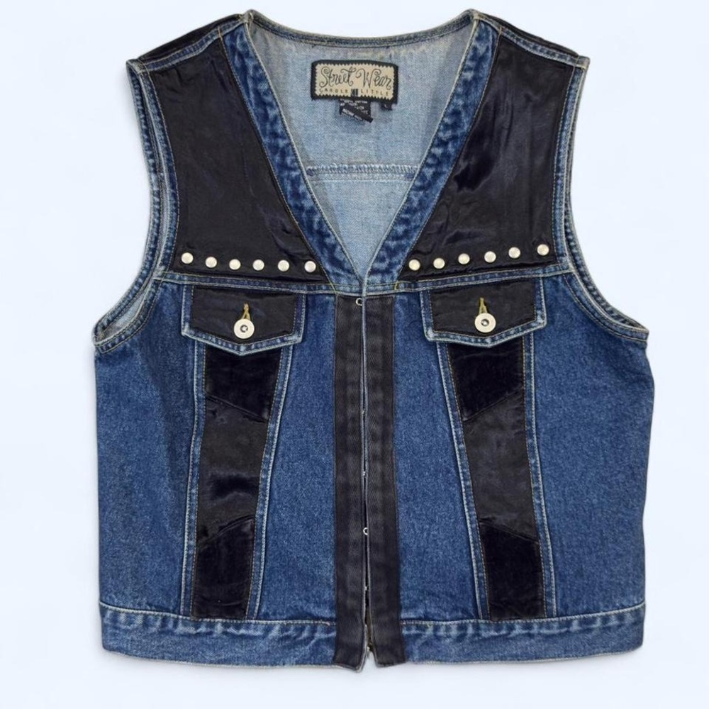 vintage Street Wear by Carole Little denim‎ vest